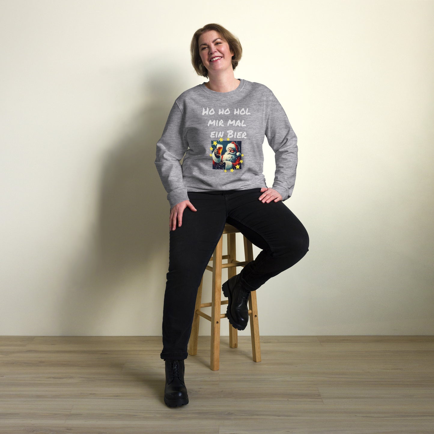 Unisex Bio-Pullover/Organischer Pullover | SOL'S 03574  'Ho ho hol mir Mal ein Bier'