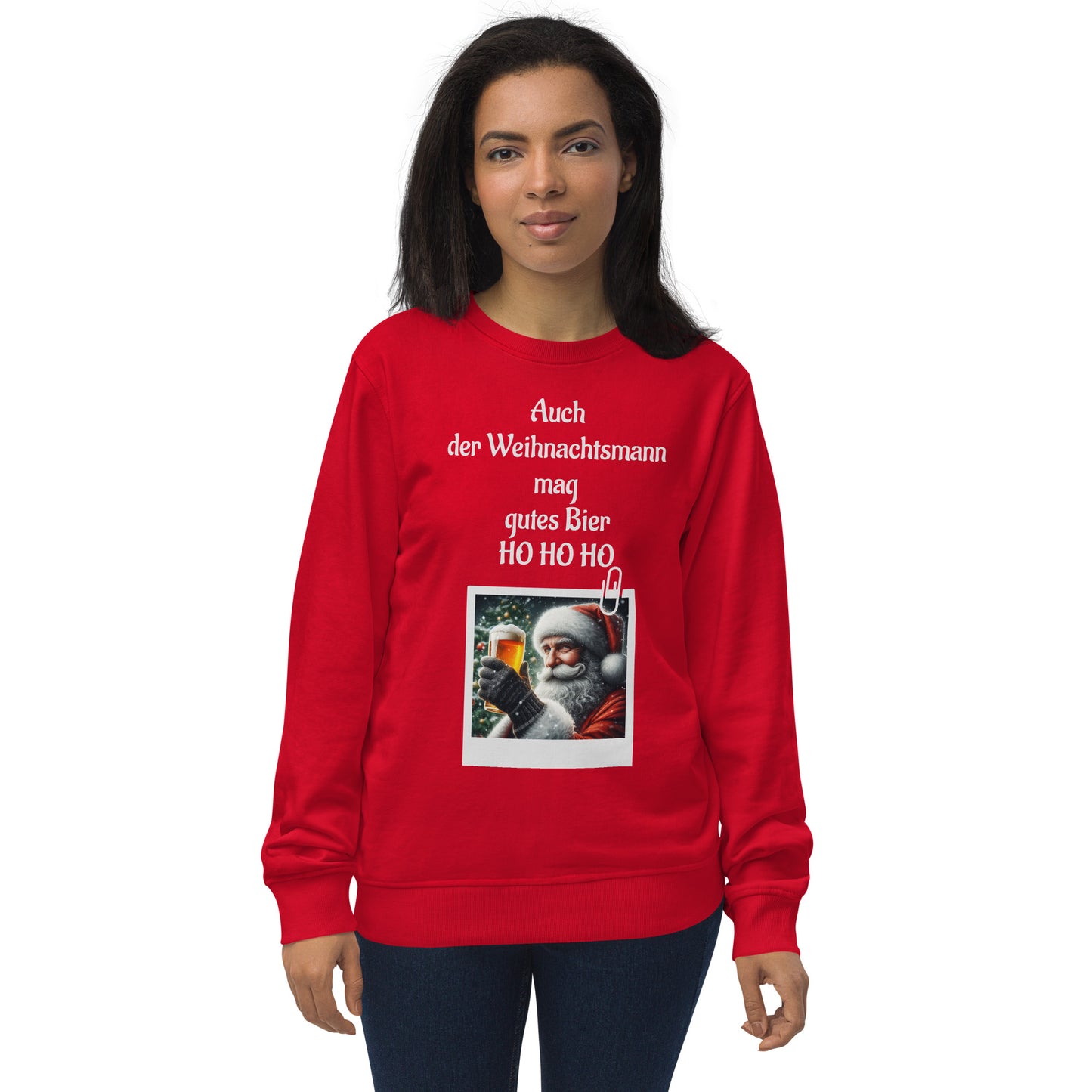 Unisex Bio-Pullover/Organischer Pullover | SOL'S 03574 'Auch der Weihnachtsmann mag gutes Bier'