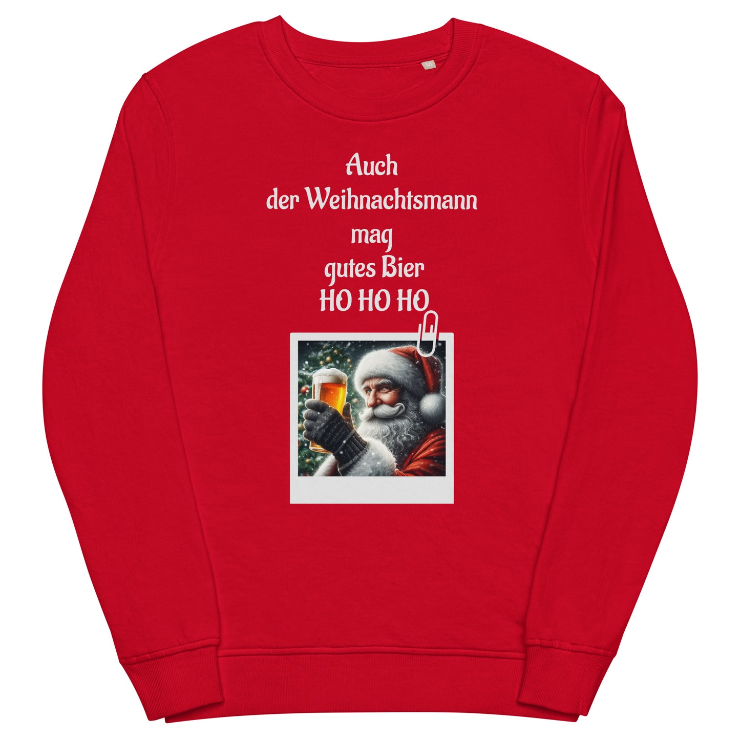 Unisex Bio-Pullover/Organischer Pullover | SOL'S 03574 'Auch der Weihnachtsmann mag gutes Bier'