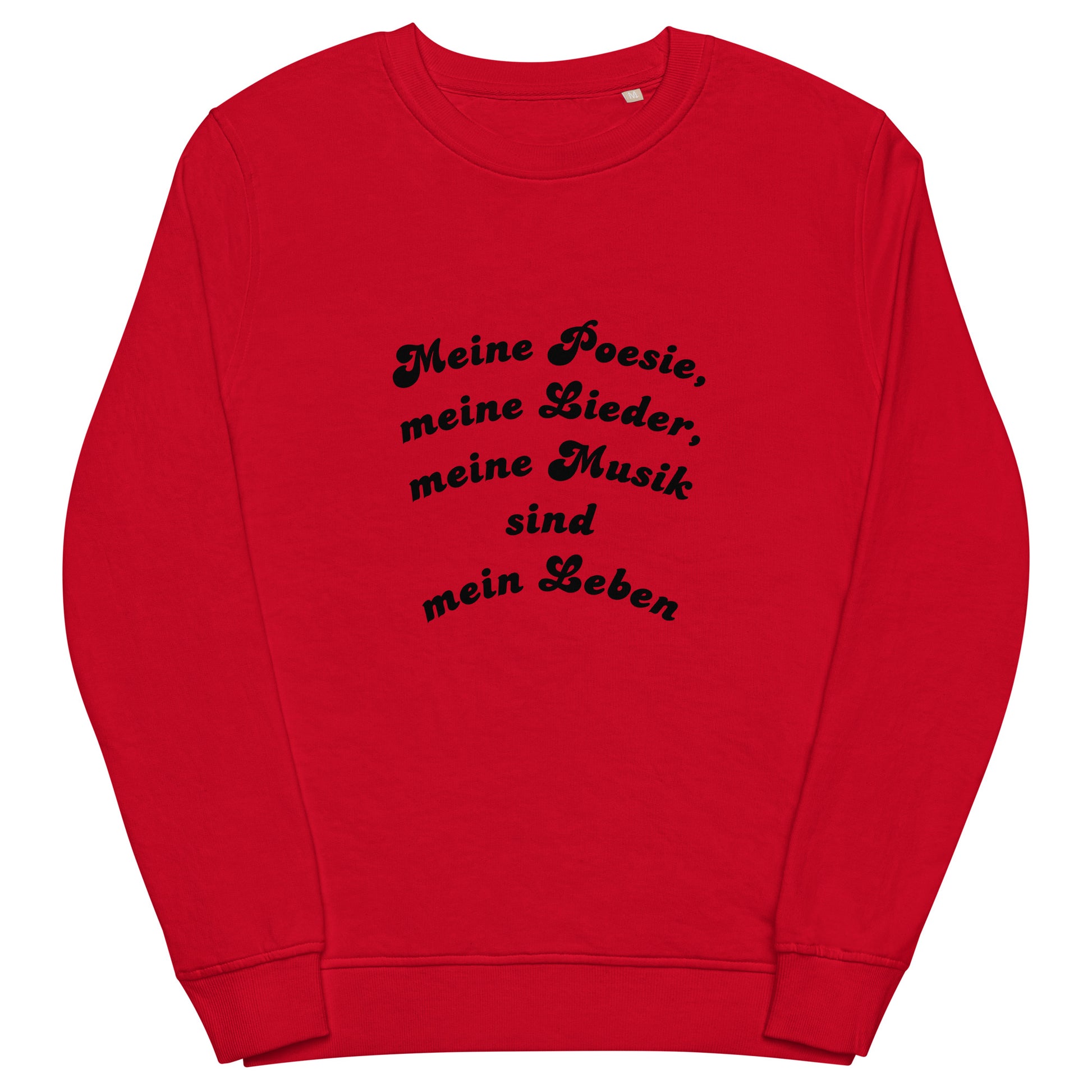 Der Unisex-Bio-Pullover ist aus organischen und recycelten Materialien hergestellt und fühlt sich weich und kuschelig an. Es hat eingesetzte Ärmel, 2×2 Rippen am Kragen und ein abgesetztes Nackenband. Bestelle dein nächstes umweltfreundliches Essential und zeige Stil! 'Meine Poesie'