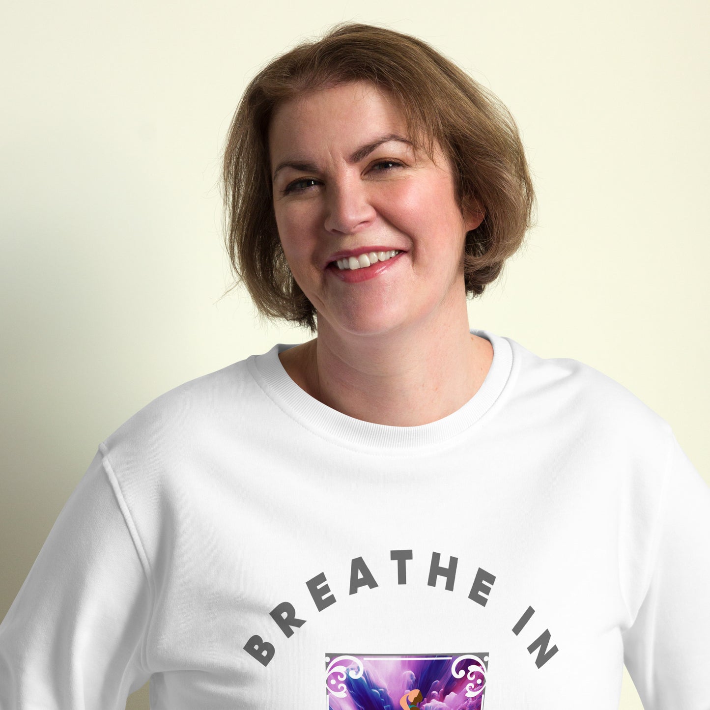 Unisex Bio-Pullover 'Breathe in, breathe out'