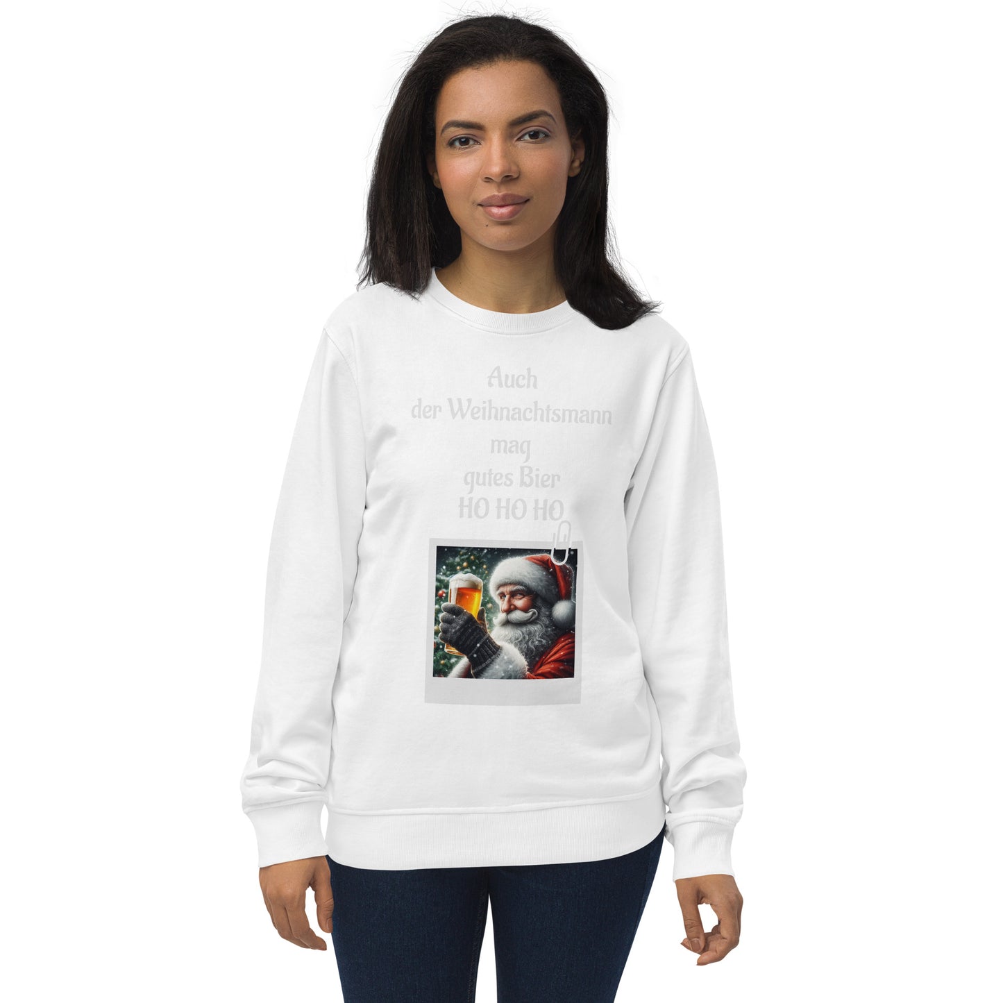 Unisex Bio-Pullover/Organischer Pullover | SOL'S 03574 'Auch der Weihnachtsmann mag gutes Bier'