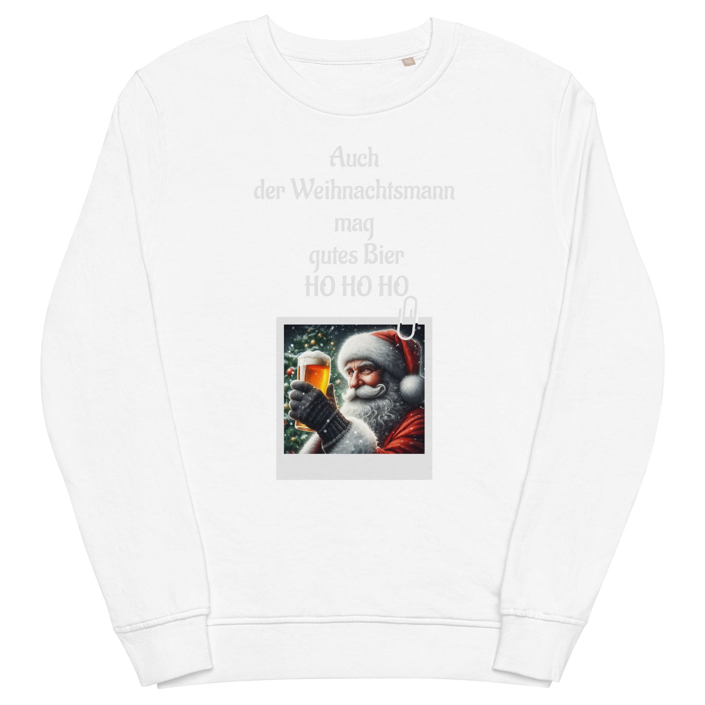 Unisex Bio-Pullover/Organischer Pullover | SOL'S 03574 'Auch der Weihnachtsmann mag gutes Bier'