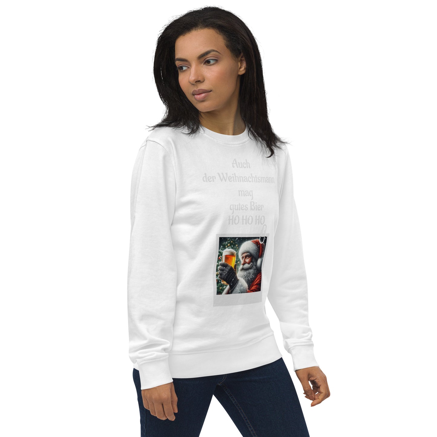 Unisex Bio-Pullover/Organischer Pullover | SOL'S 03574 'Auch der Weihnachtsmann mag gutes Bier'