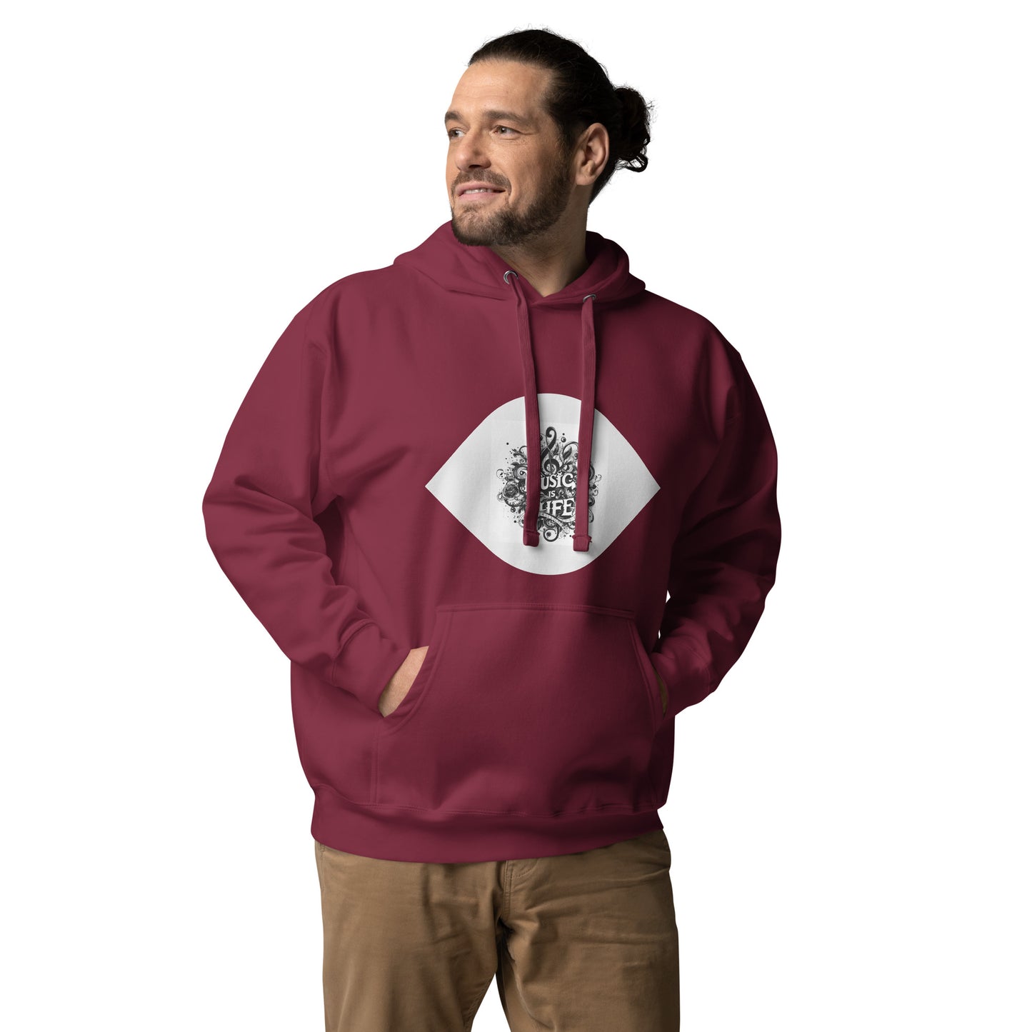 Unisex Premium-Hoodie/Kapuzenpullover | Cotton Heritage M2580 mit dem Motiv 'Music', Teil meiner 'Music is life'-Kollektion