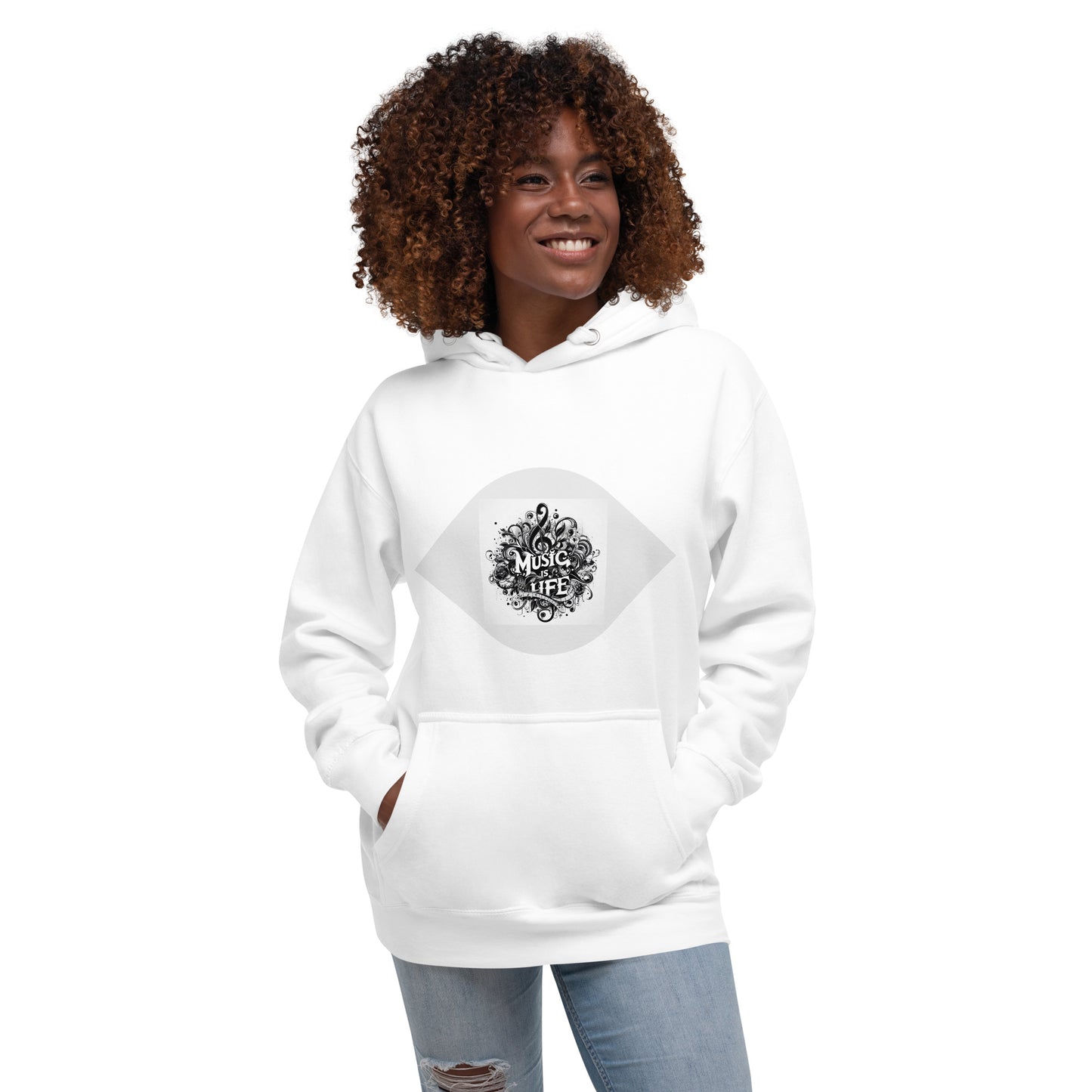 Unisex Premium-Hoodie/Kapuzenpullover | Cotton Heritage M2580 mit dem Motiv 'Music', Teil meiner 'Music is life'-Kollektion