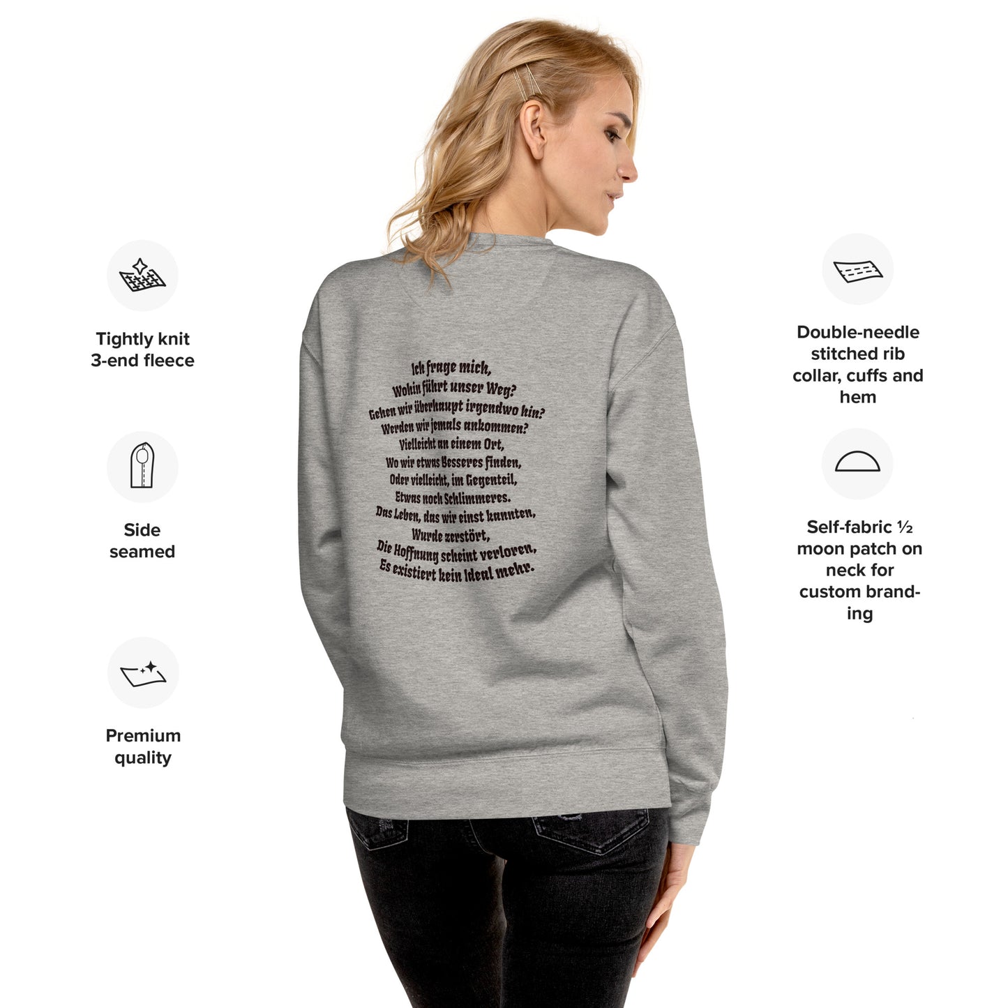 Unisex-Premium-Pullover Cotton Heritage - M2480 'Meine Poesie'