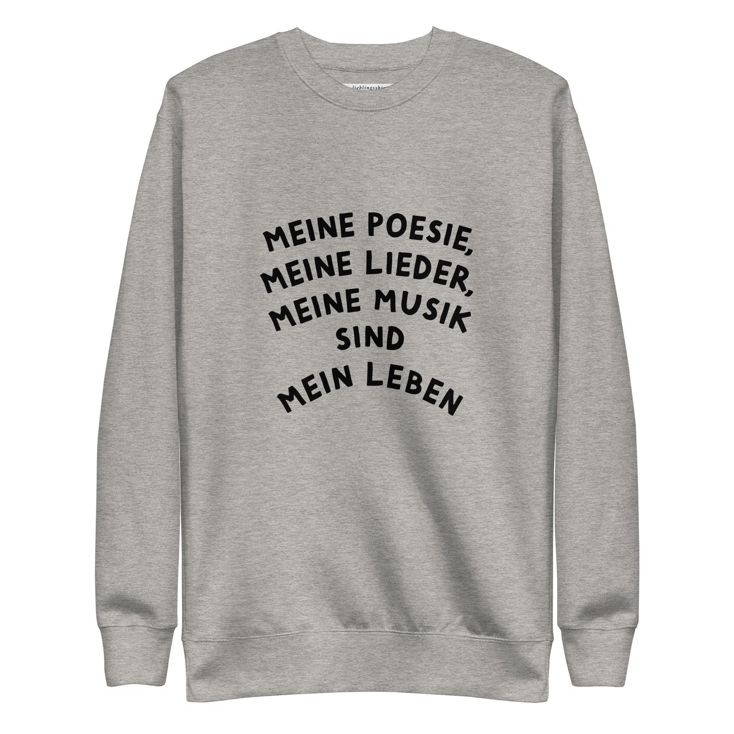 Ein klassischer Pullover mit Ripp-Rundhalsausschnitt, langen Ärmeln mit Bündchen und flachem Saum. Kann alleine oder kombiniert getragen werden, für einen modernen Streetwear-Look. Weiches Vlies-Innenfutter und komfortable Passform. Es wird garantiert dein neuer Lieblingspullover! 'Meine Poesie'