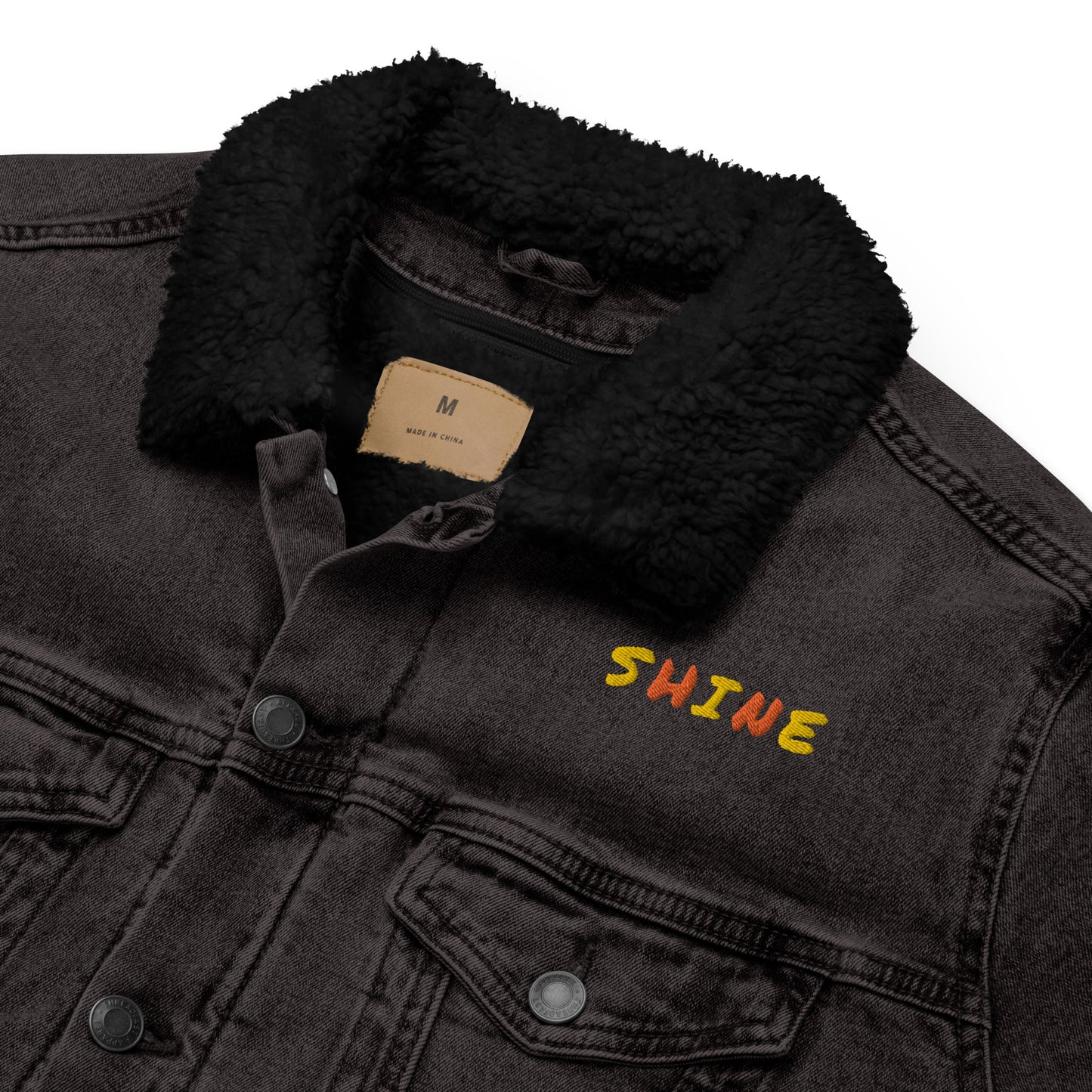 Unisex  Sherpa Jeansjacke mit dem Motiv 'Universum'