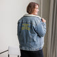 Unisex  Sherpa Jeansjacke mit dem Motiv 'Universum'