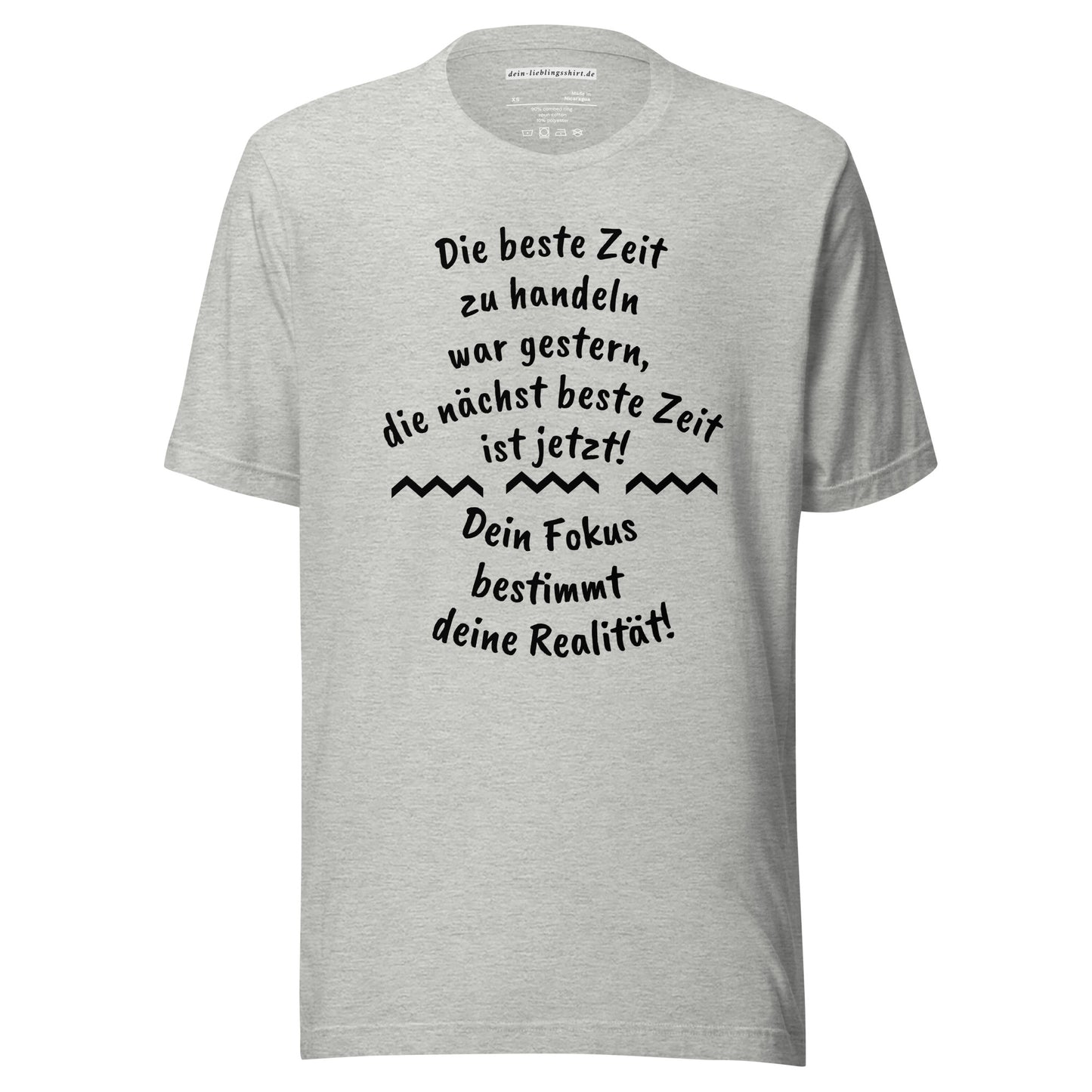 Essenzielles Unisex T-Shirt | Bella + Canvas 3001 'Die beste Zeit zu handeln'