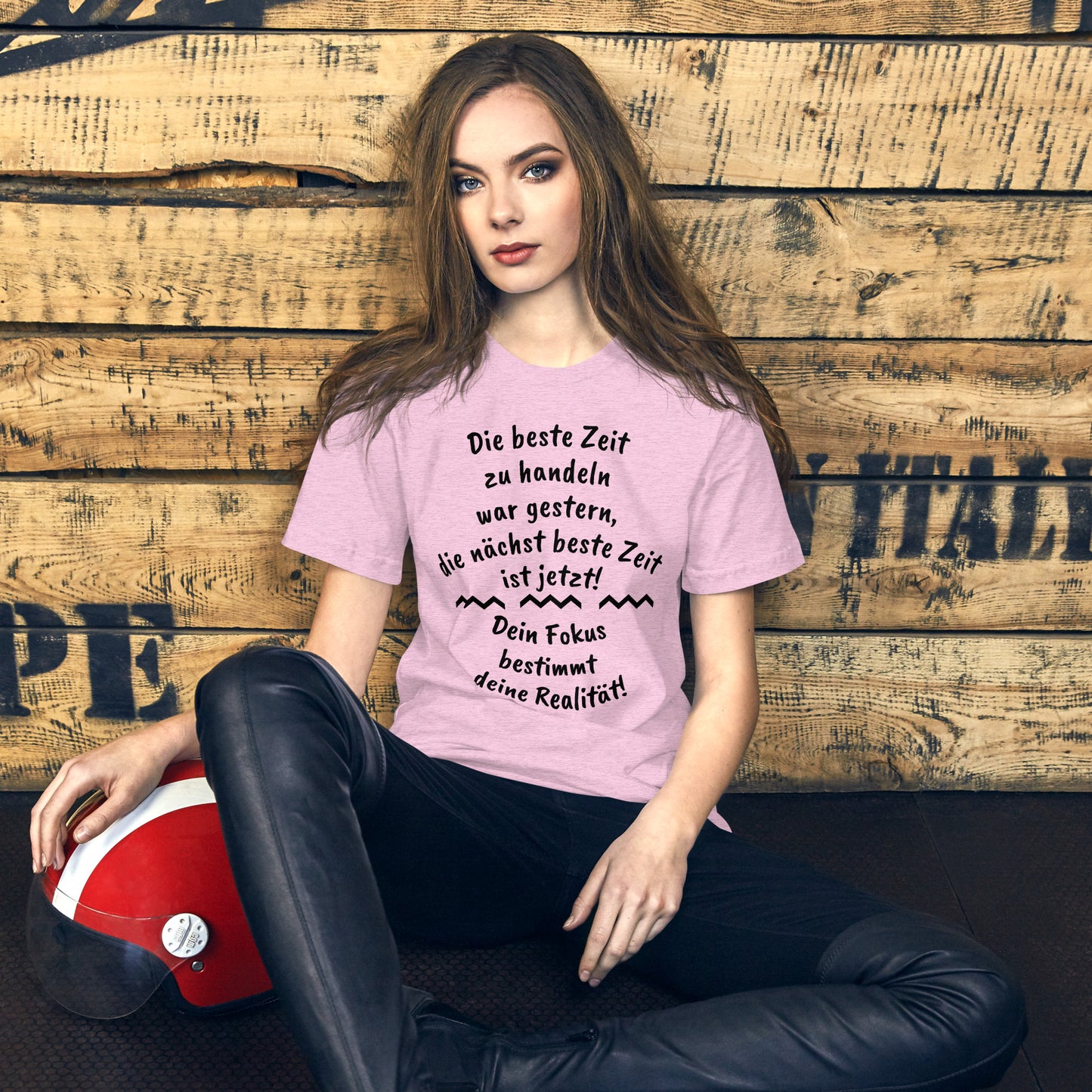 Essenzielles Unisex T-Shirt | Bella + Canvas 3001 'Die beste Zeit zu handeln'