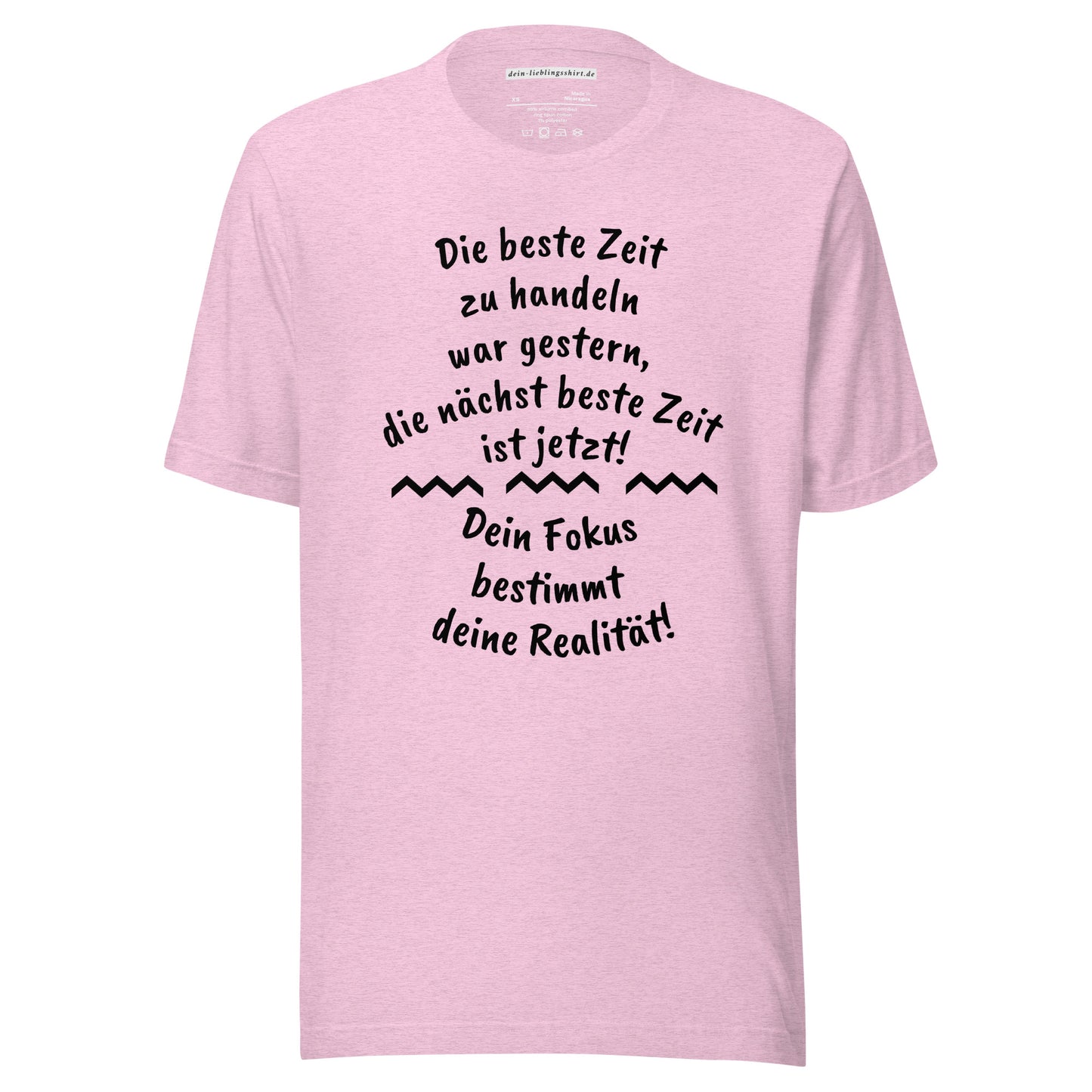 Essenzielles Unisex T-Shirt | Bella + Canvas 3001 'Die beste Zeit zu handeln'