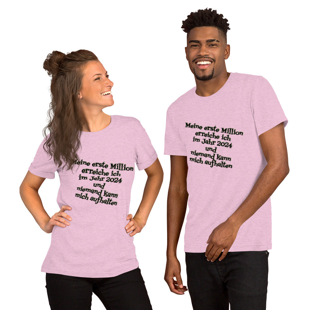 Essenzielles Unisex T-Shirt | Bella + Canvas 3001 'Meine erste Million'