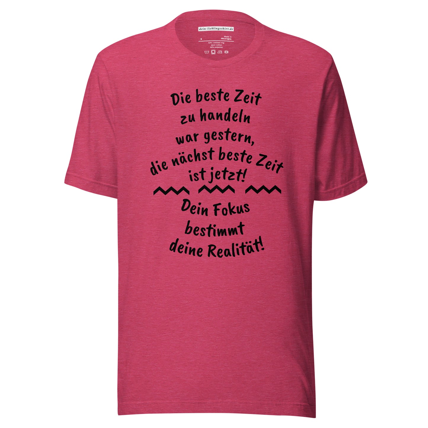 Essenzielles Unisex T-Shirt | Bella + Canvas 3001 'Die beste Zeit zu handeln'