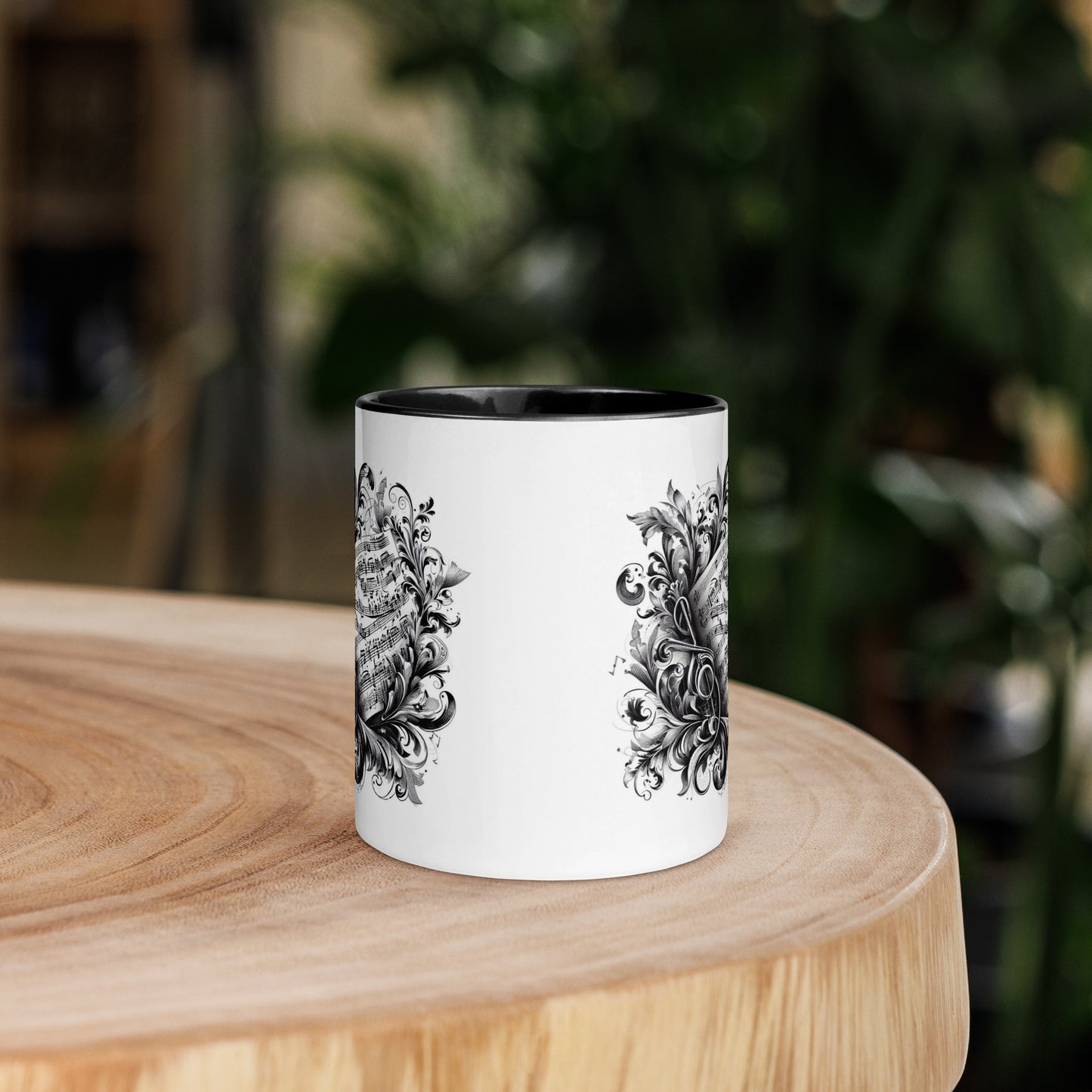 Tasse mit farbiger Innenseite 'Music is life', Teil meiner 'Music is life'-Kollektion