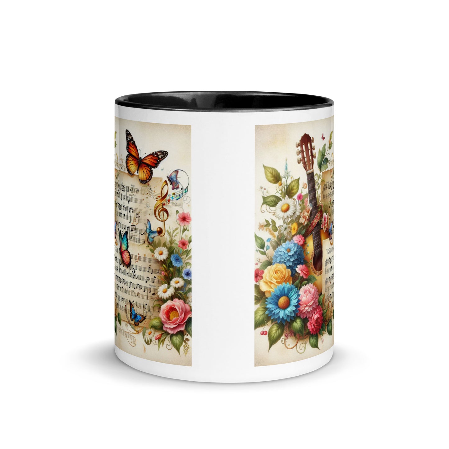 Tasse mit farbiger Innenseite 'Music is life', Teil meiner 'Music is life'-Kollektion