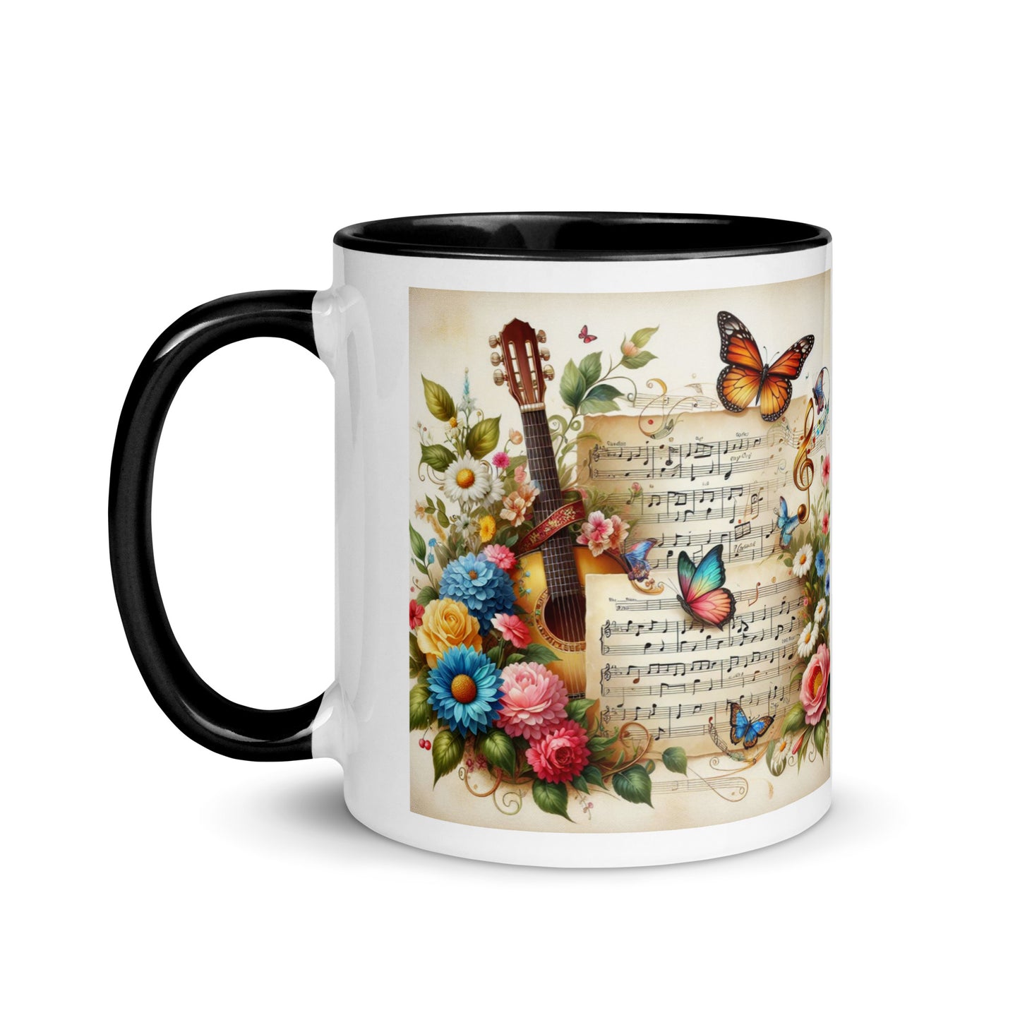 Tasse mit farbiger Innenseite 'Music is life', Teil meiner 'Music is life'-Kollektion