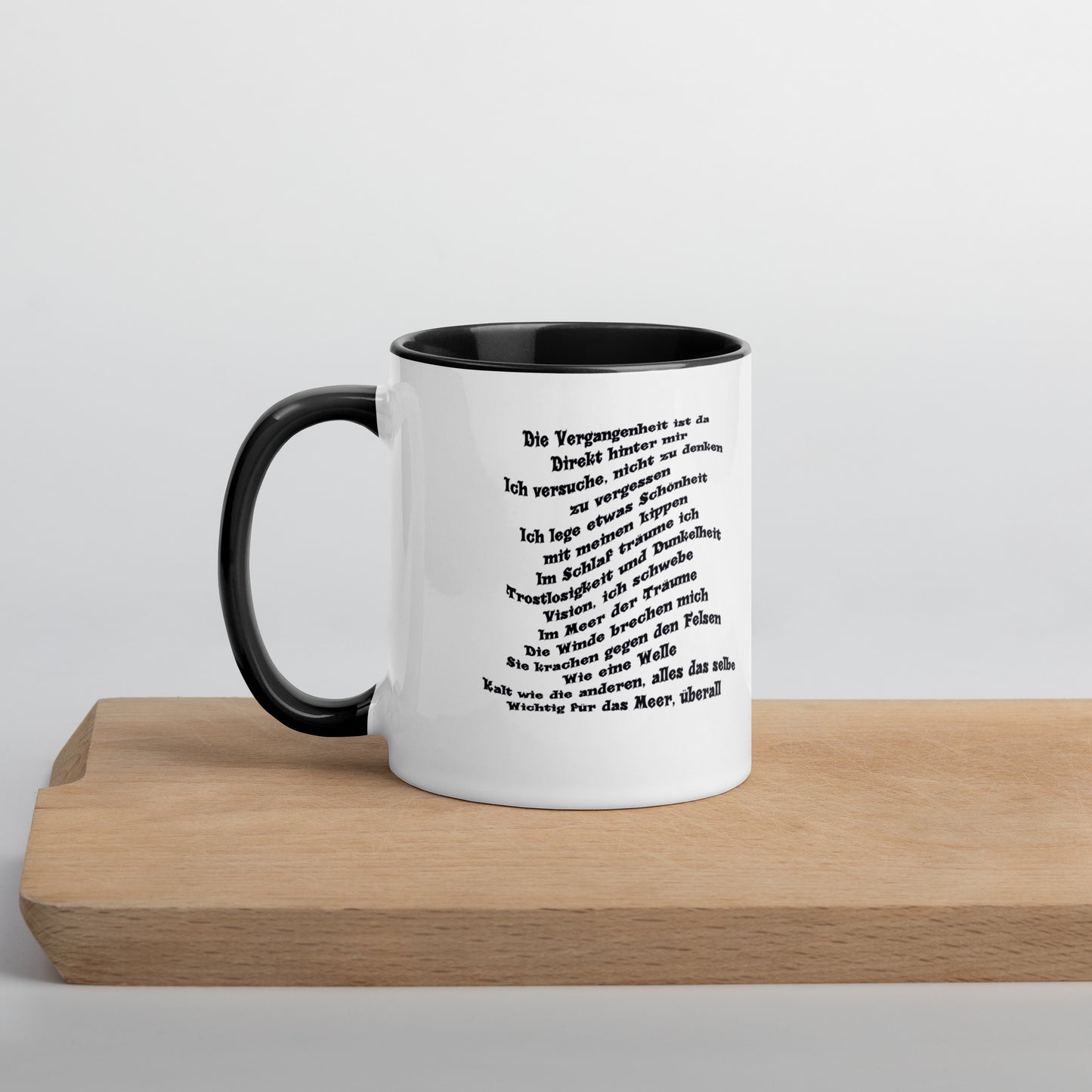 Tasse mit farbiger Innenseite 'Musik & meine Poesie'