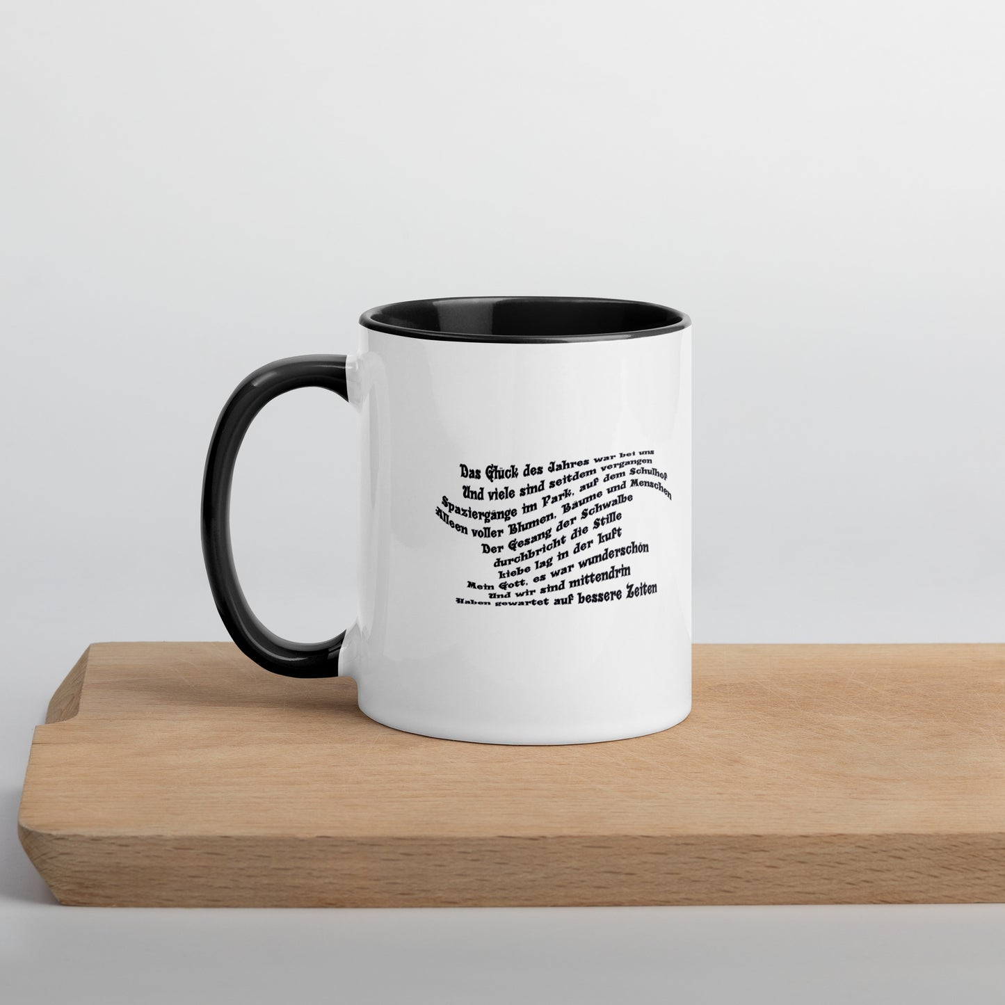 Tasse mit farbiger Innenseite 'Musik & meine Poesie'