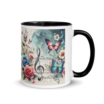 Tasse mit farbiger Innenseite 'Music is life', Teil meiner 'Music is life'-Kollektion