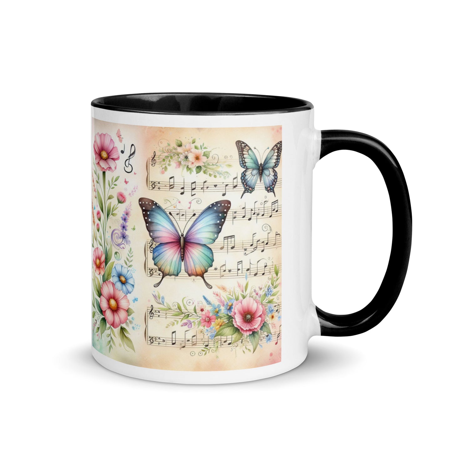 Tasse mit farbiger Innenseite 'Music is life', Teil meiner 'Music is life'-Kollektion