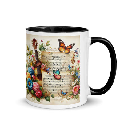 Tasse mit farbiger Innenseite 'Music is life', Teil meiner 'Music is life'-Kollektion