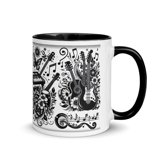 Tasse mit farbiger Innenseite 'Music is life', Teil meiner 'Music is life'-Kollektion