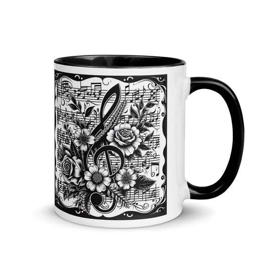 Tasse mit farbiger Innenseite 'Music is life', Teil meiner 'Music is life'-Kollektion