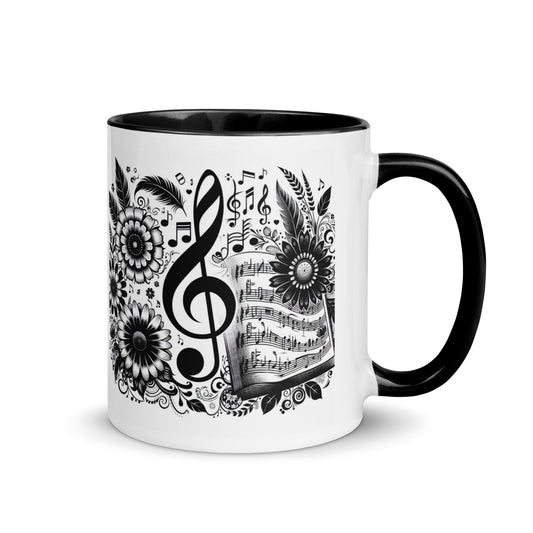 Tasse mit farbiger Innenseite 'Music is life', Teil meiner 'Music is life'-Kollektion