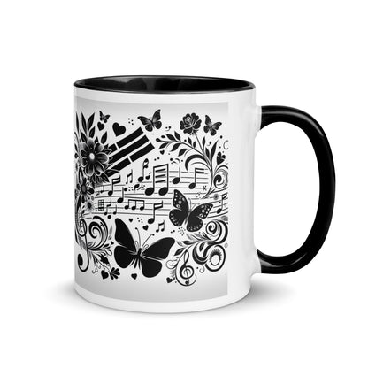 Tasse mit farbiger Innenseite 'Music is life', Teil meiner 'Music is life'-Kollektion