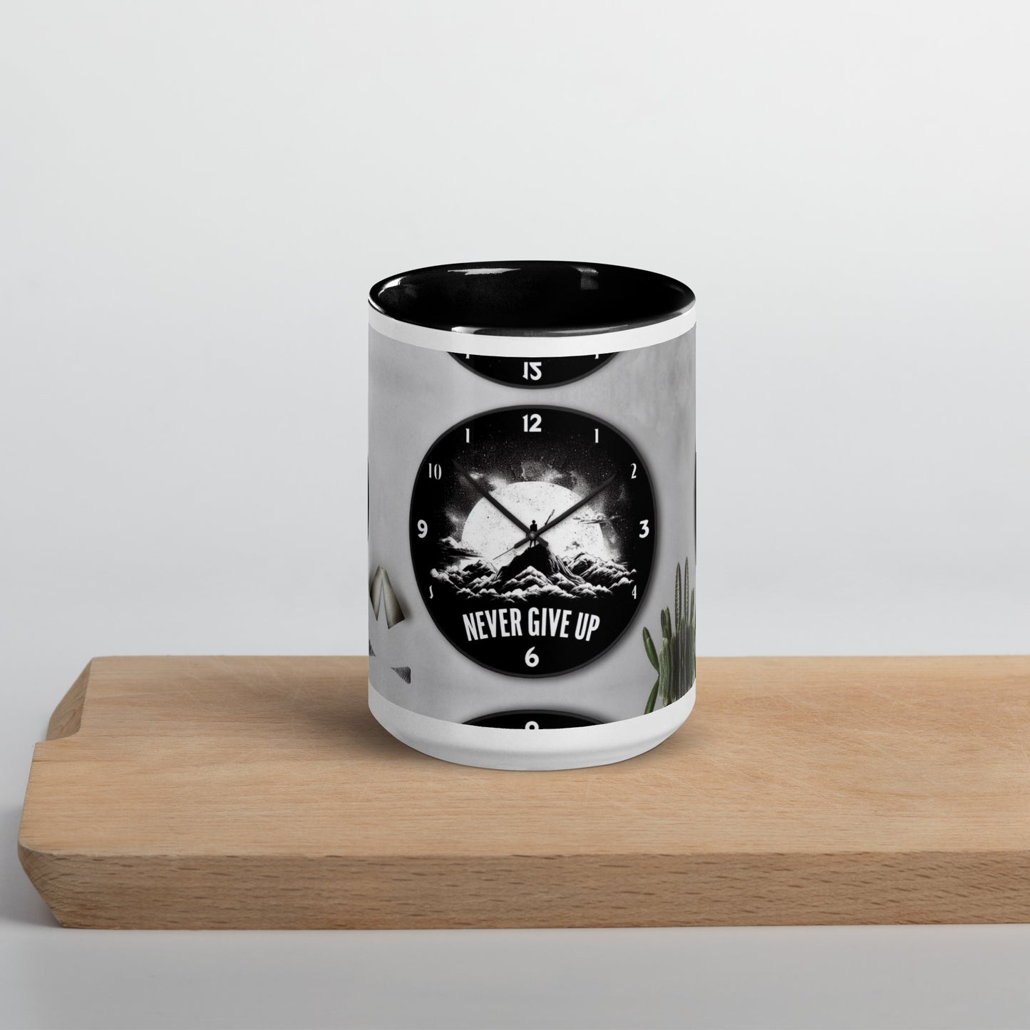 Tasse mit farbiger Innenseite 'Never give up'