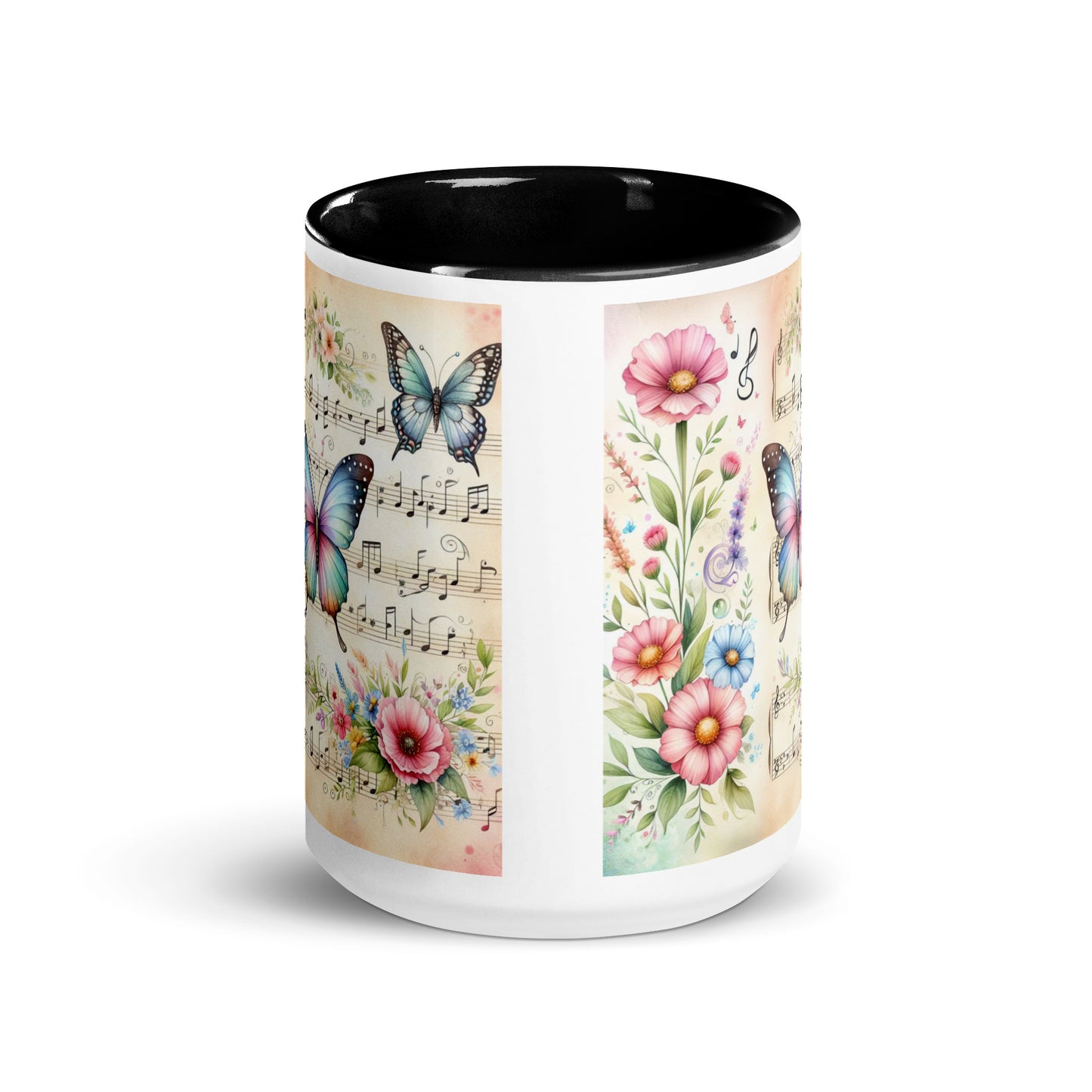 Tasse mit farbiger Innenseite 'Music is life', Teil meiner 'Music is life'-Kollektion