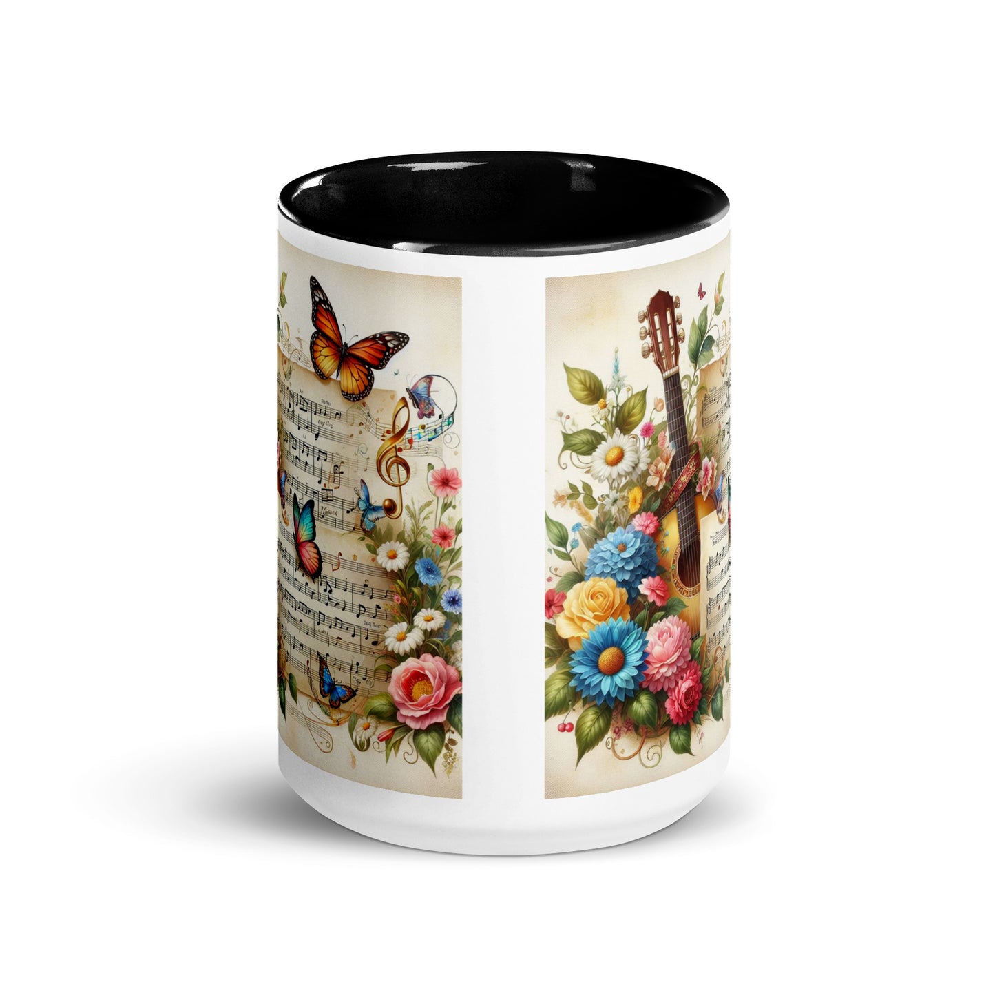 Tasse mit farbiger Innenseite 'Music is life', Teil meiner 'Music is life'-Kollektion