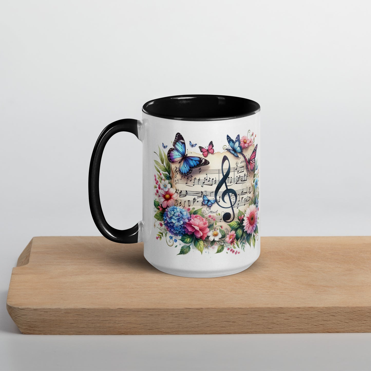 Tasse mit farbiger Innenseite 'Music is life', Teil meiner 'Music is life'-Kollektion