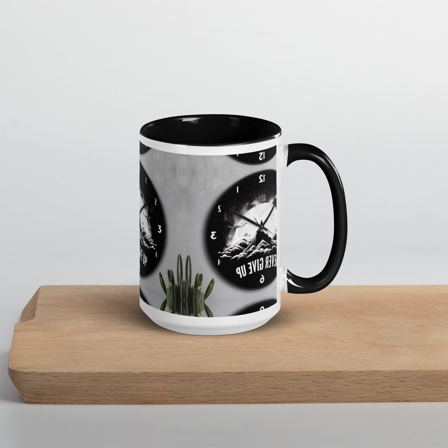 Tasse mit farbiger Innenseite 'Never give up'