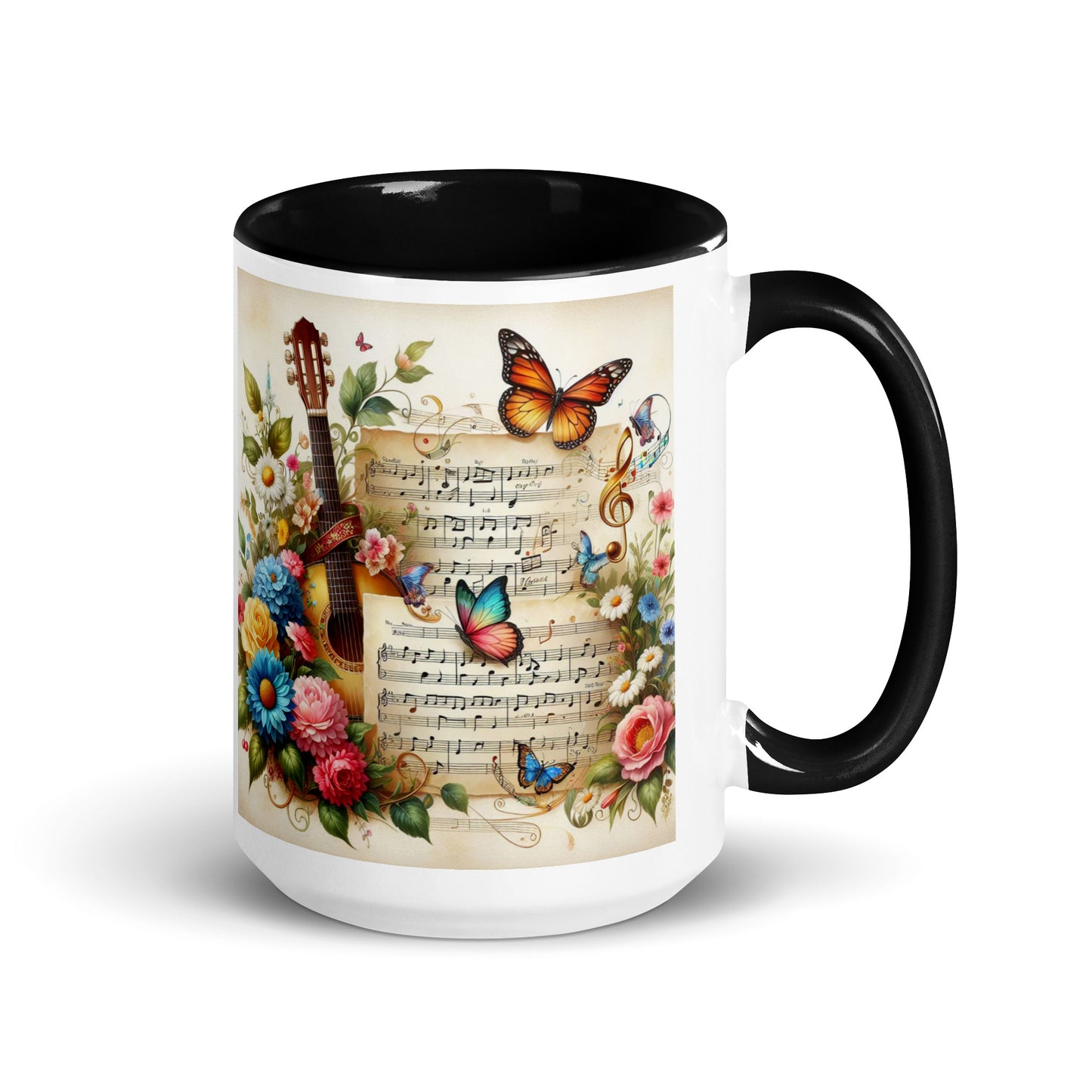 Tasse mit farbiger Innenseite 'Music is life', Teil meiner 'Music is life'-Kollektion