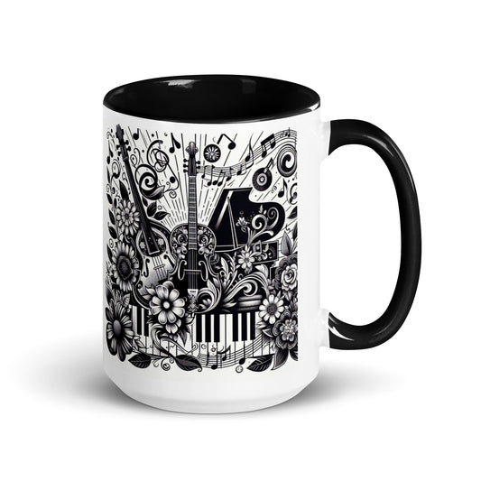 Tasse mit farbiger Innenseite 'Music is life', Teil meiner 'Music is life'-Kollektion