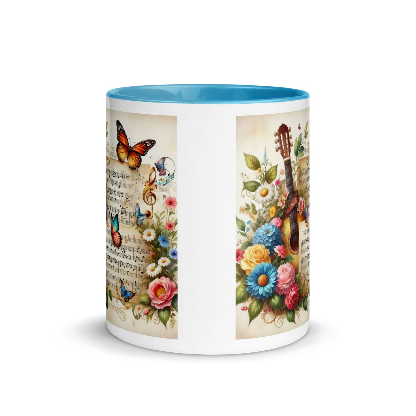 Tasse mit farbiger Innenseite 'Music is life', Teil meiner 'Music is life'-Kollektion