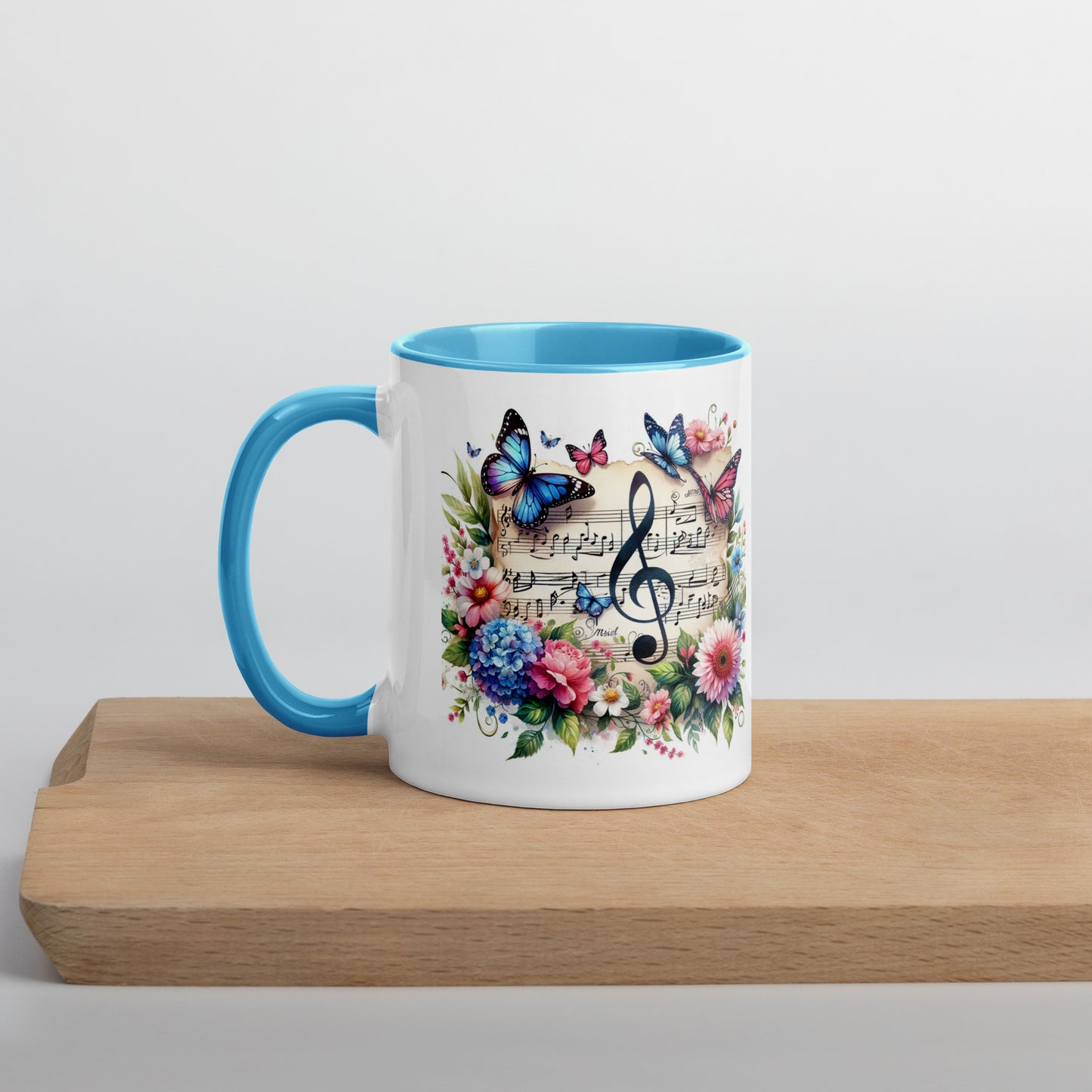 Tasse mit farbiger Innenseite 'Music is life', Teil meiner 'Music is life'-Kollektion