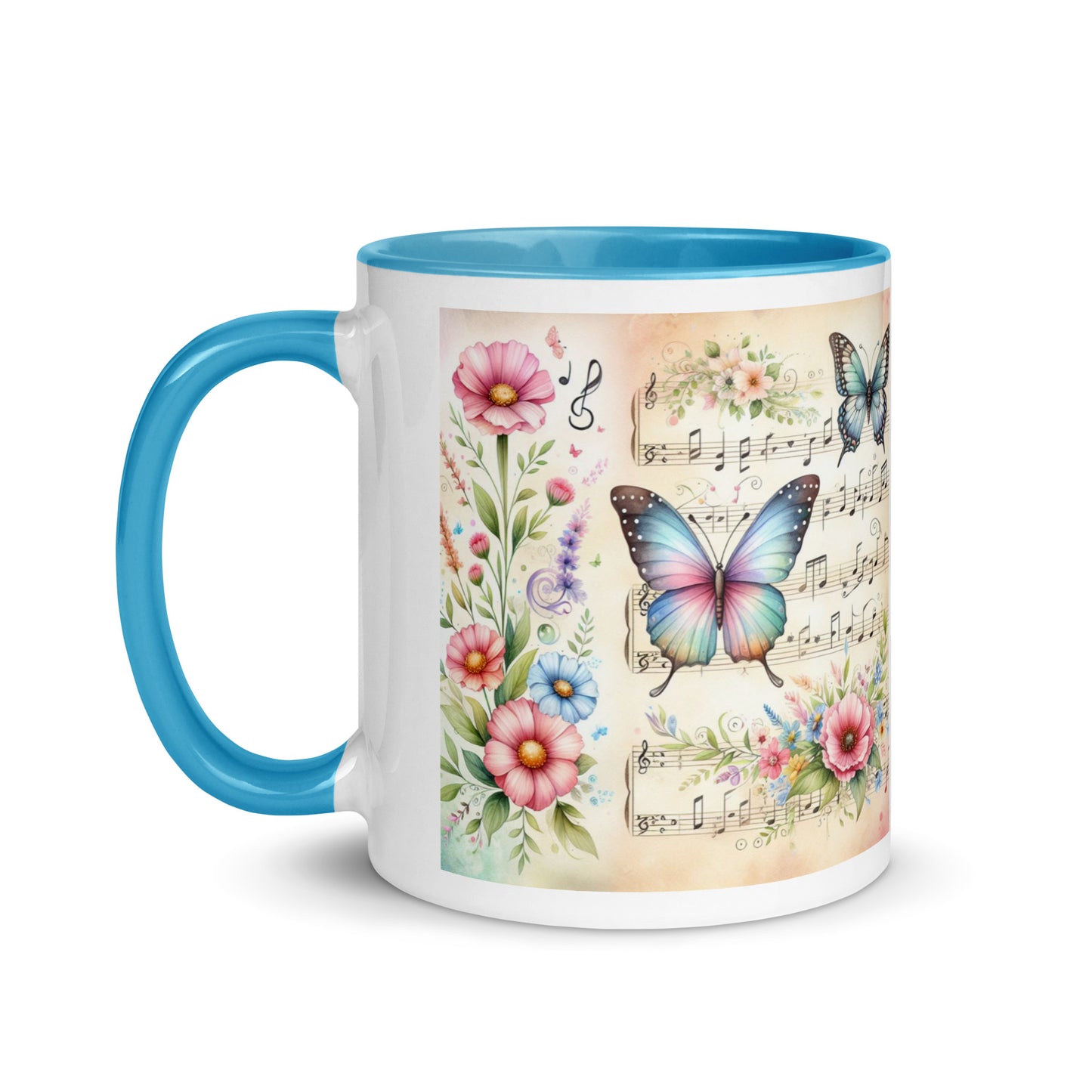 Tasse mit farbiger Innenseite 'Music is life', Teil meiner 'Music is life'-Kollektion