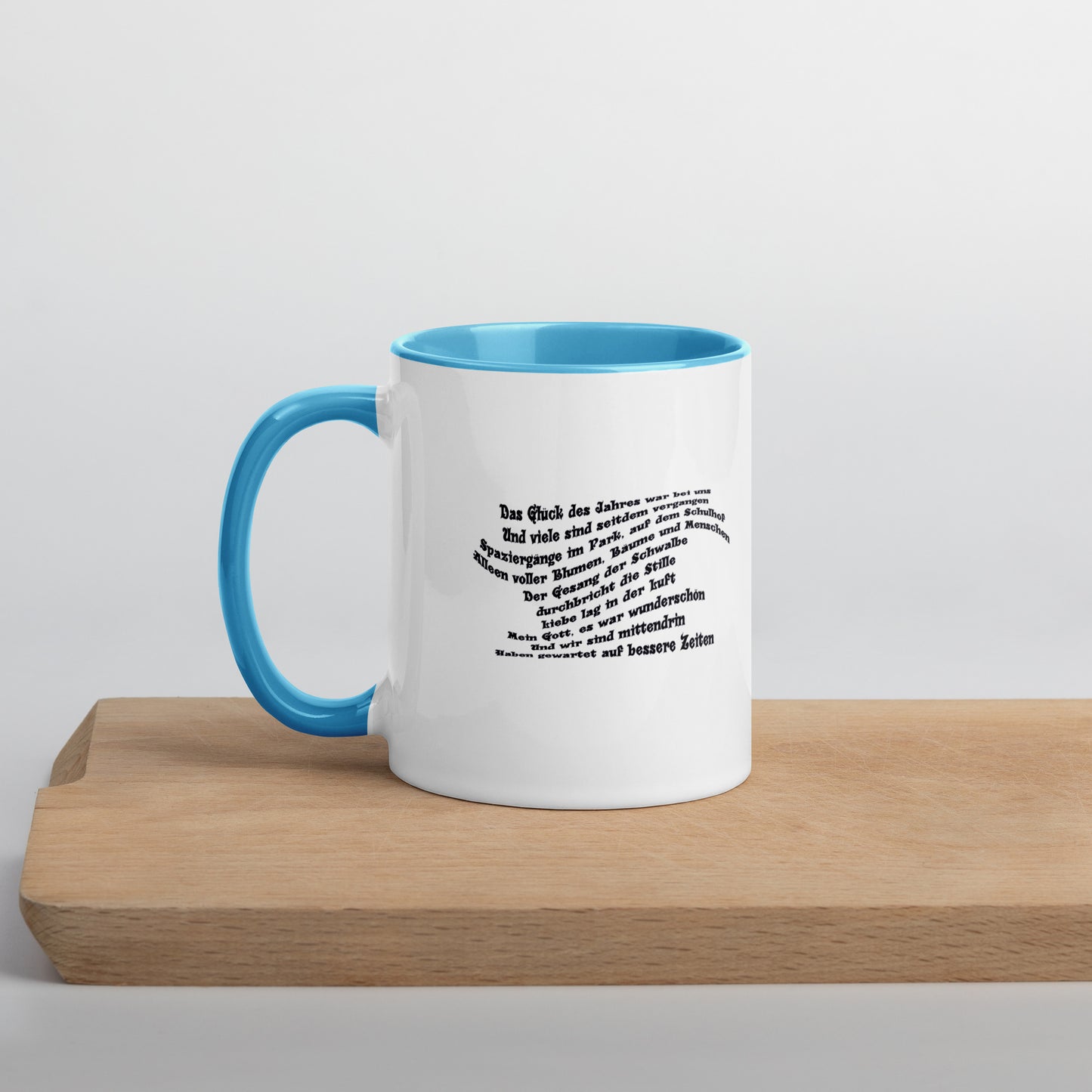 Tasse mit farbiger Innenseite 'Musik & meine Poesie'