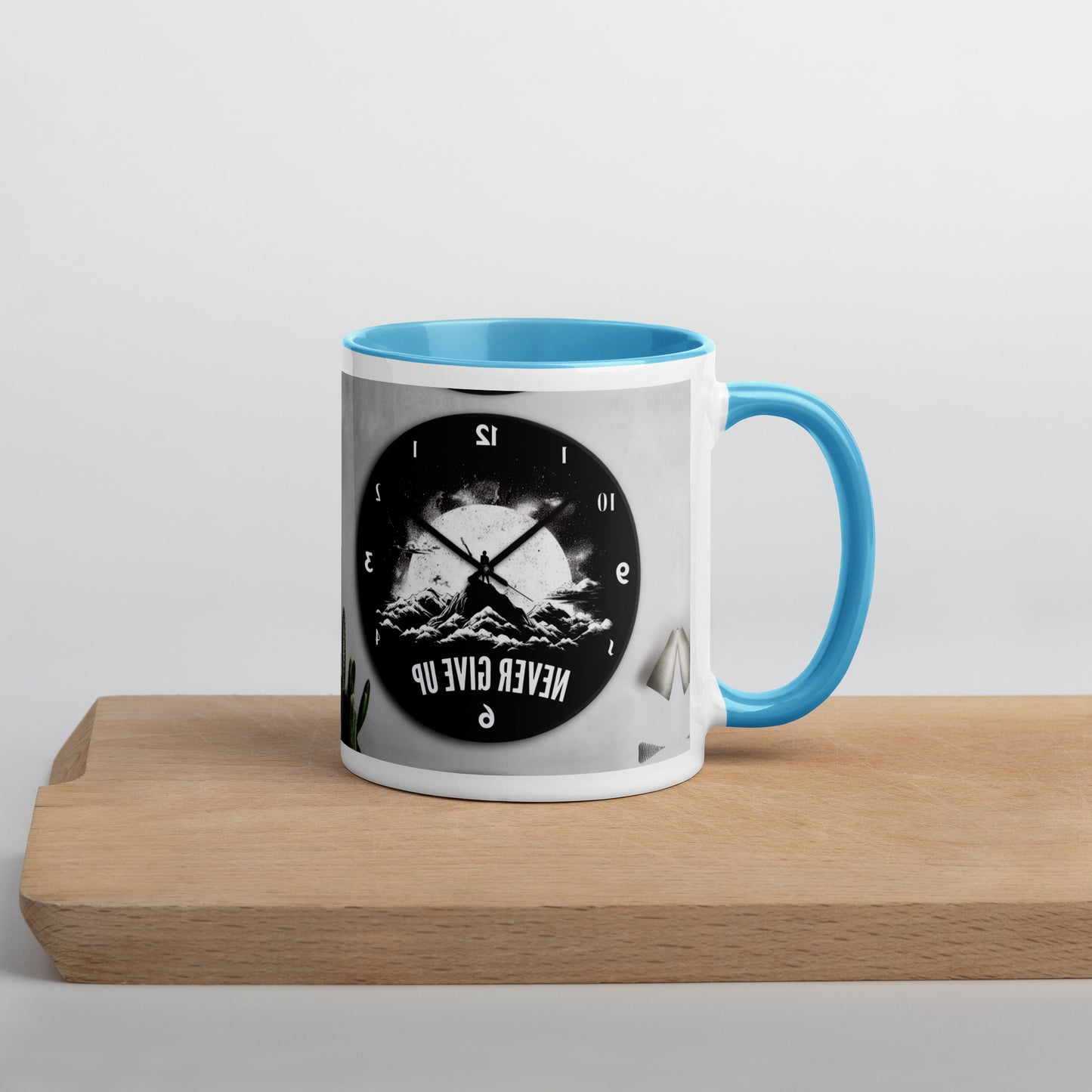 Tasse mit farbiger Innenseite 'Never give up'