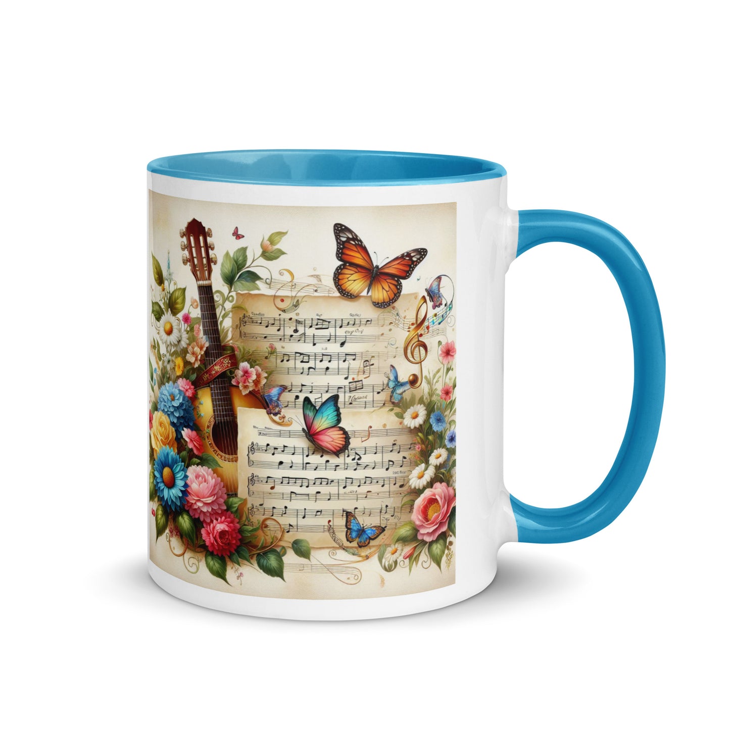 Tasse mit farbiger Innenseite 'Music is life', Teil meiner 'Music is life'-Kollektion