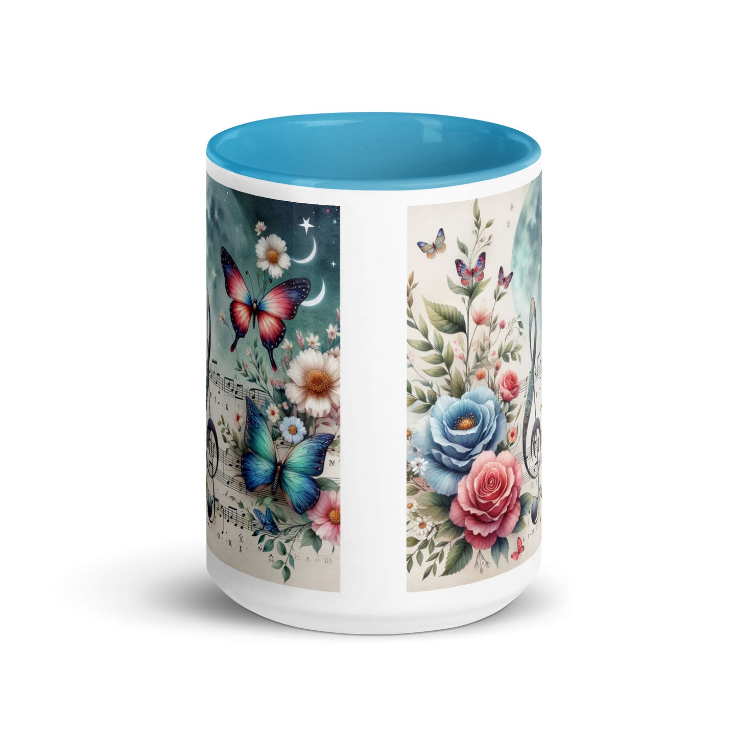 Tasse mit farbiger Innenseite 'Music is life', Teil meiner 'Music is life'-Kollektion