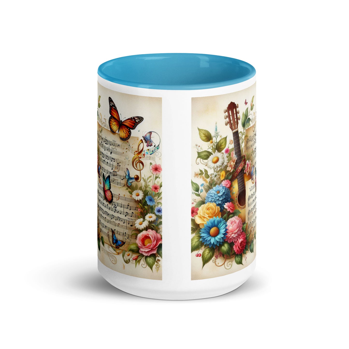 Tasse mit farbiger Innenseite 'Music is life', Teil meiner 'Music is life'-Kollektion