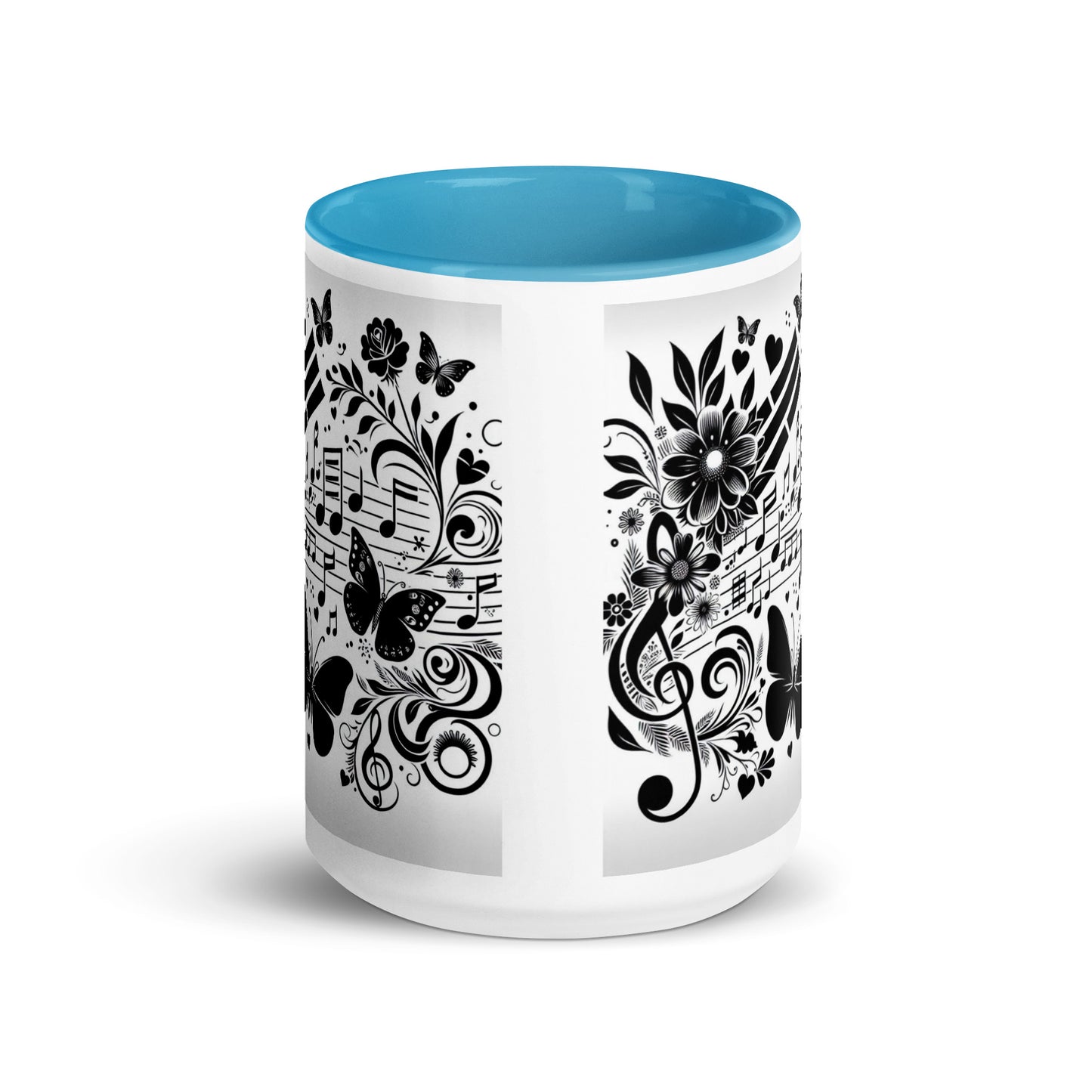 Tasse mit farbiger Innenseite 'Music is life', Teil meiner 'Music is life'-Kollektion