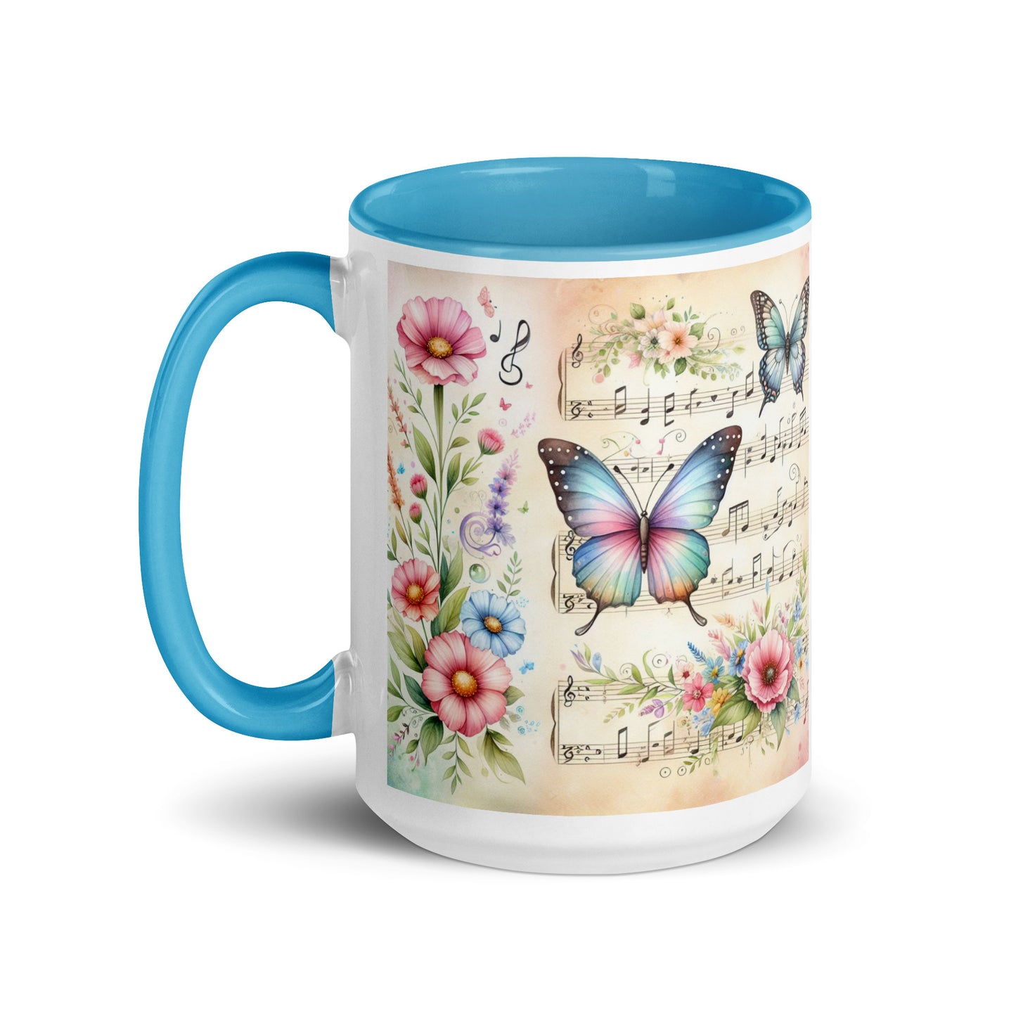 Tasse mit farbiger Innenseite 'Music is life', Teil meiner 'Music is life'-Kollektion