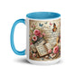 Tasse mit farbiger Innenseite 'Music is life', Teil meiner 'Music is life'-Kollektion