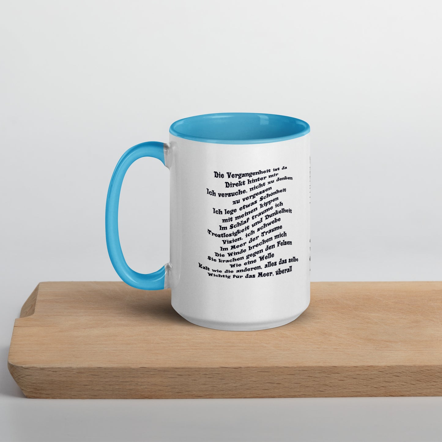 Tasse mit farbiger Innenseite 'Musik & meine Poesie'